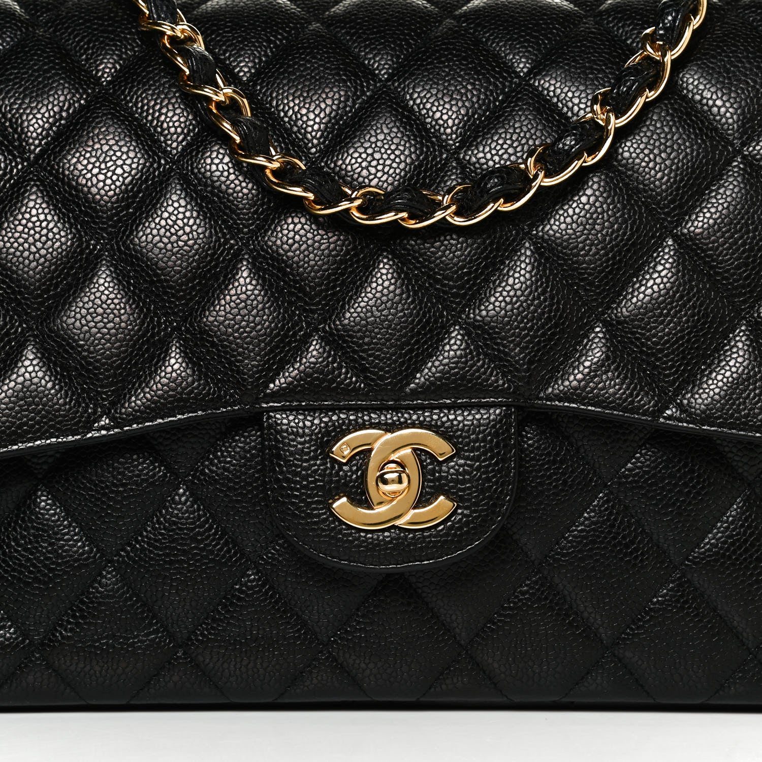 Chanel Caviar Quilted Jumbo Single Flap Black 7 of 9