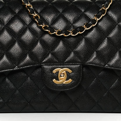 Chanel Caviar Quilted Jumbo Single Flap Black 7 of 9