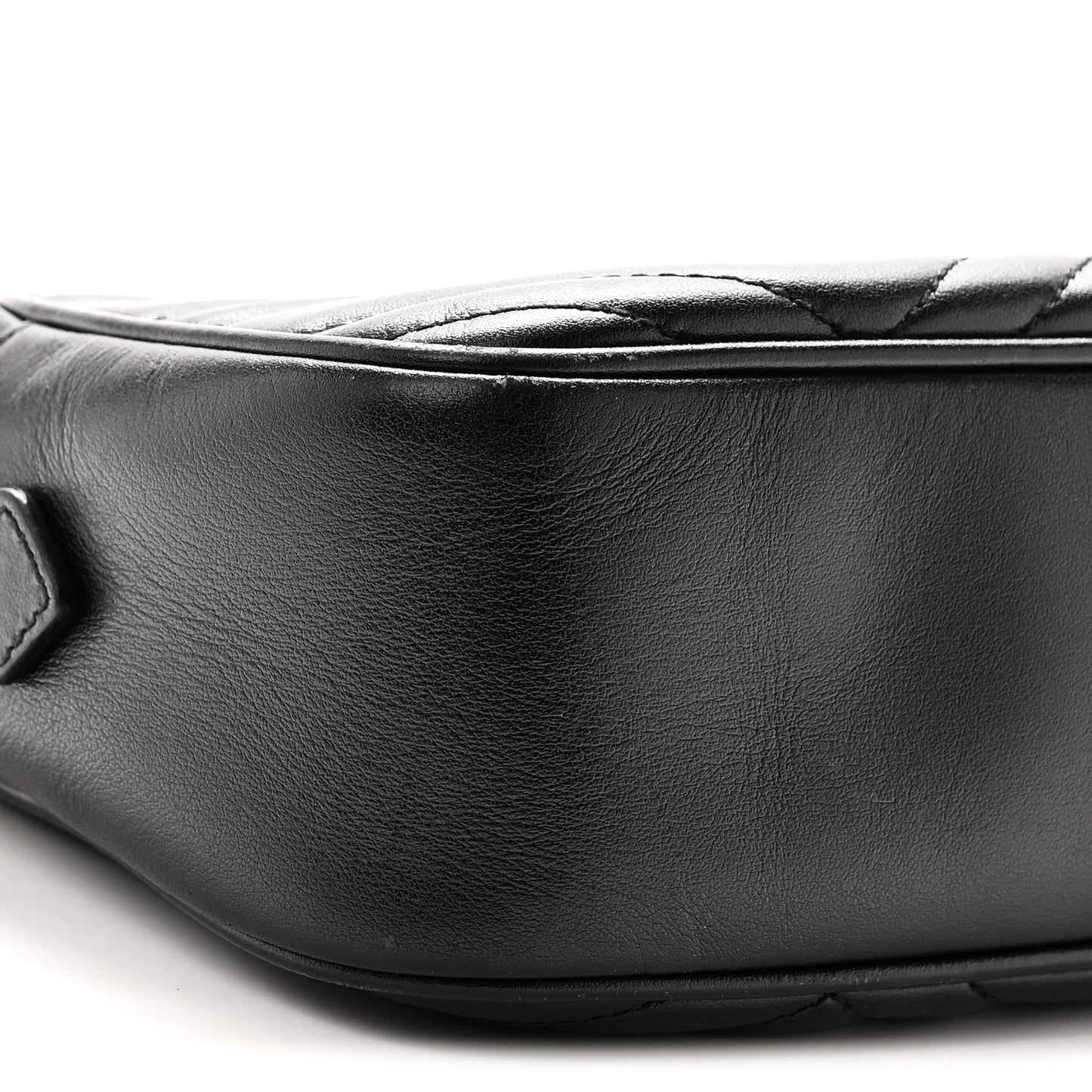 Calfskin Matelasse Small GG Marmont Chain Shoulder Bag Black