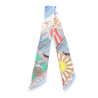 Hermes Silk Objets De Curiosite Twilly Bleu Ciel Vert Vertigo 2 of 3