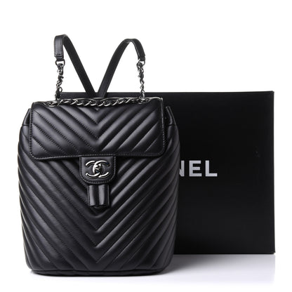 Chanel Calfskin Chevron Quilted Small Urban Spirit Backpack Black 11 of 11