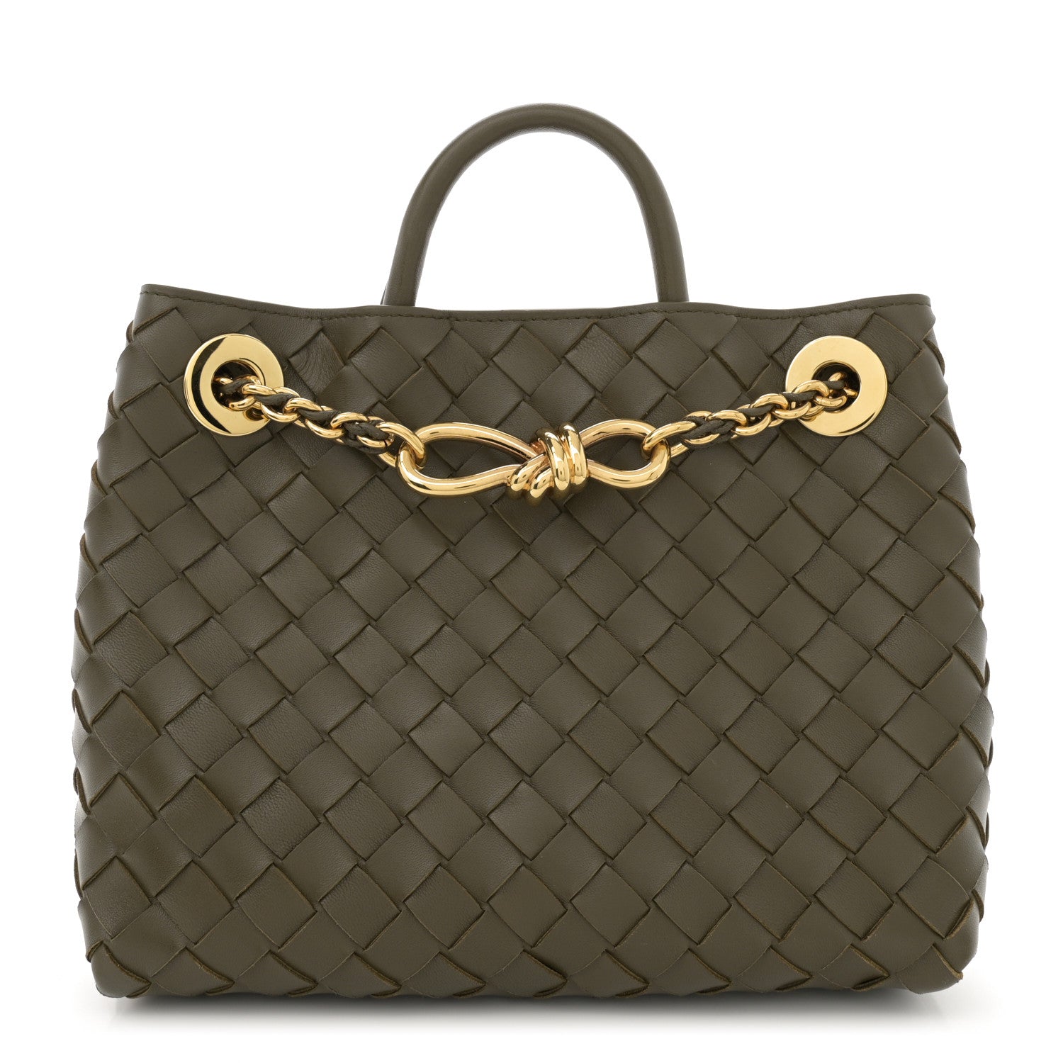 Bottega Veneta Nappa Intrecciato Small Andiamo With Chain Shoulder Bag Pinecone 1 of 9