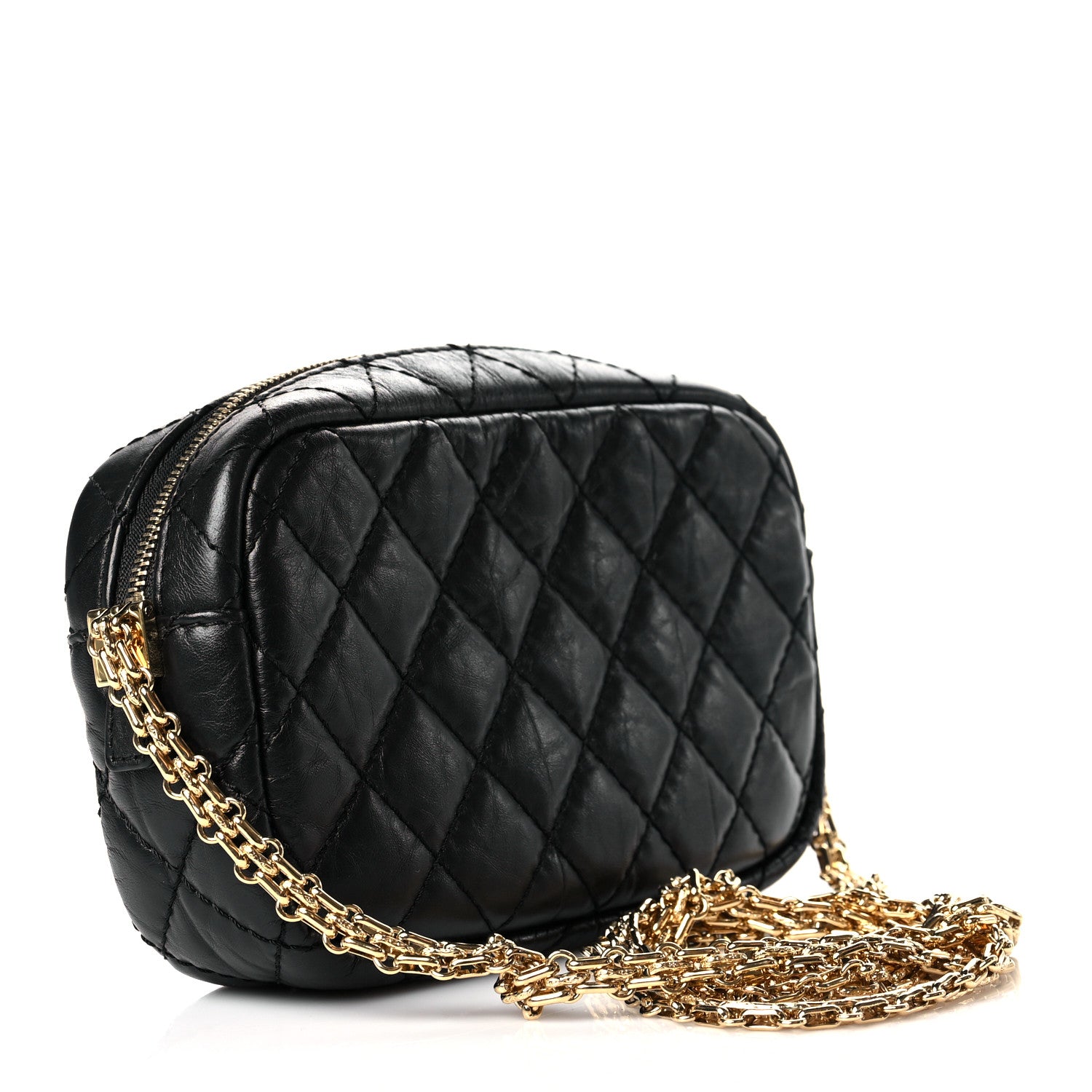 Chanel Aged Calfskin Quilted Mini Reissue Camera Case Black 3 of 10