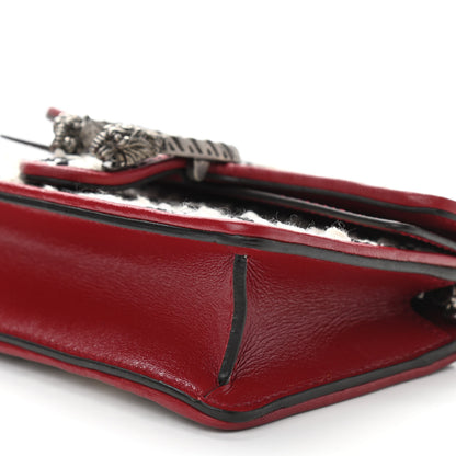 Gucci Tweed GG Monogram Super Mini Dionysus Shoulder Bag White Black Romantic Cherry 9 of 9