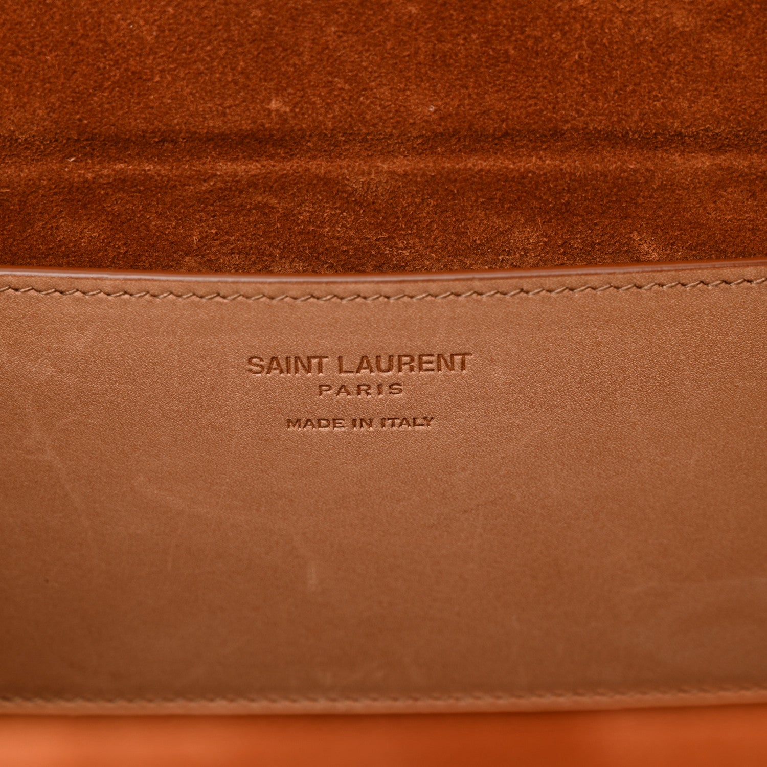 Saint Laurent Calfskin Monogram Take Away Box Dusty Vintage Brown Gold 6 of 14