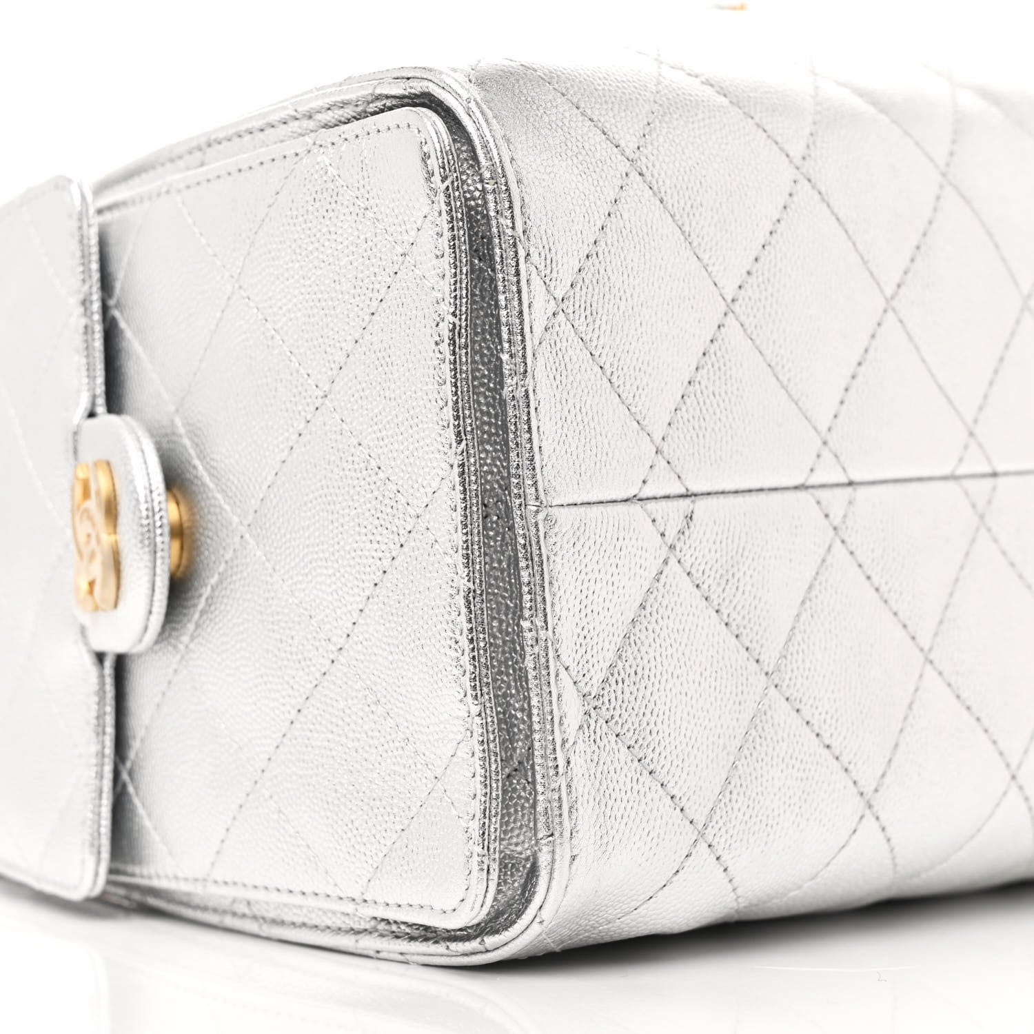 Chanel Metallic Caviar Quilted Small Chanel 25 Handbag Silver 9 of 11