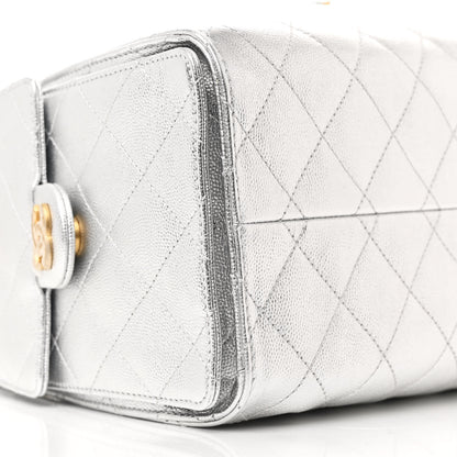 Chanel Metallic Caviar Quilted Small Chanel 25 Handbag Silver 9 of 11