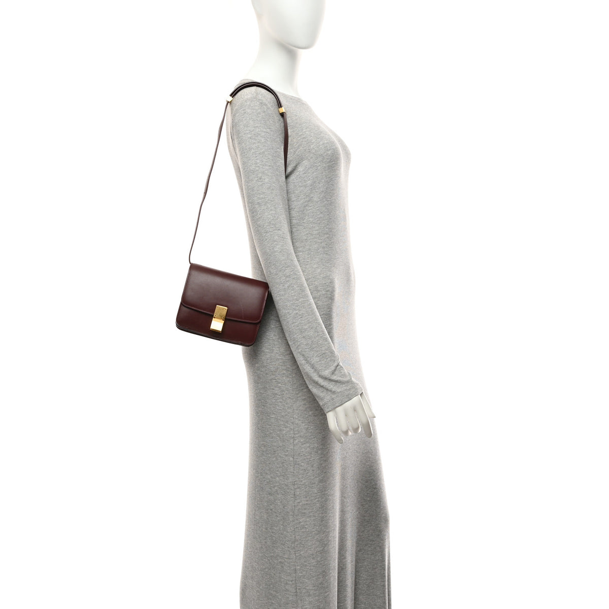 Celine Box Calfskin Small Classic Box Flap Bag Burgundy 2 of 14