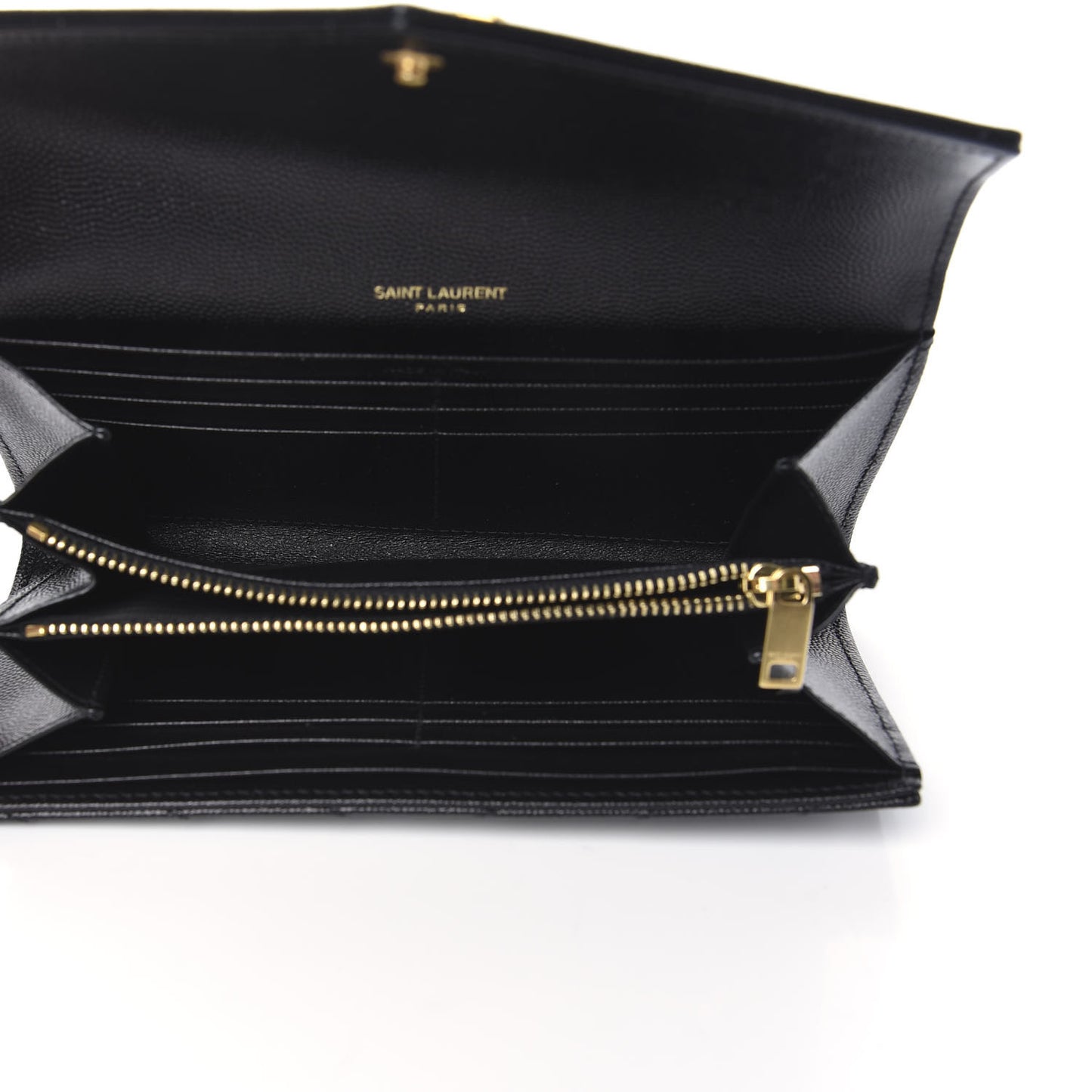 Grain De Poudre Matelasse Chevron Monogram Flap Wallet Black
