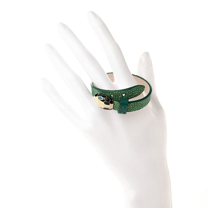 Bulgari Galuchat Serpenti Forever Bracelet Green 2 of 4