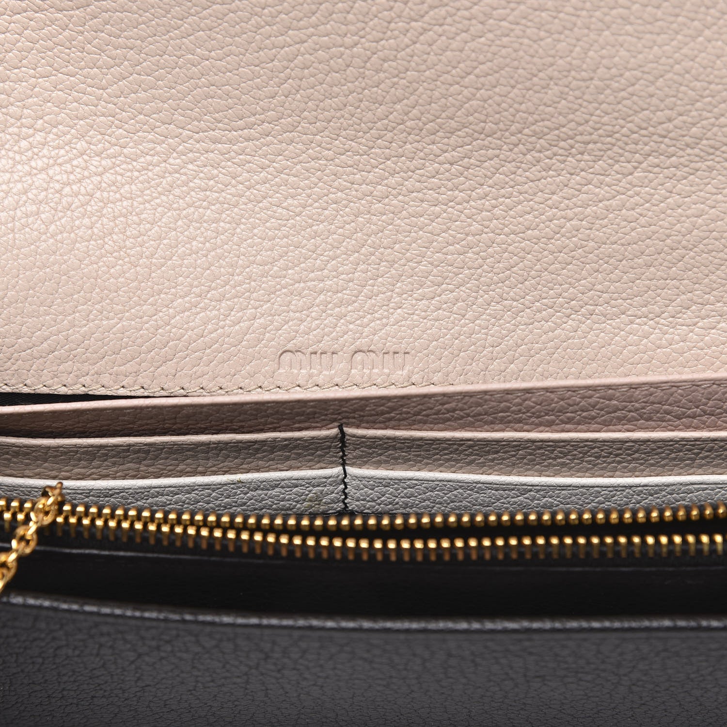 Miu Miu Goatskin Madras Flap Wallet Black 8 of 10
