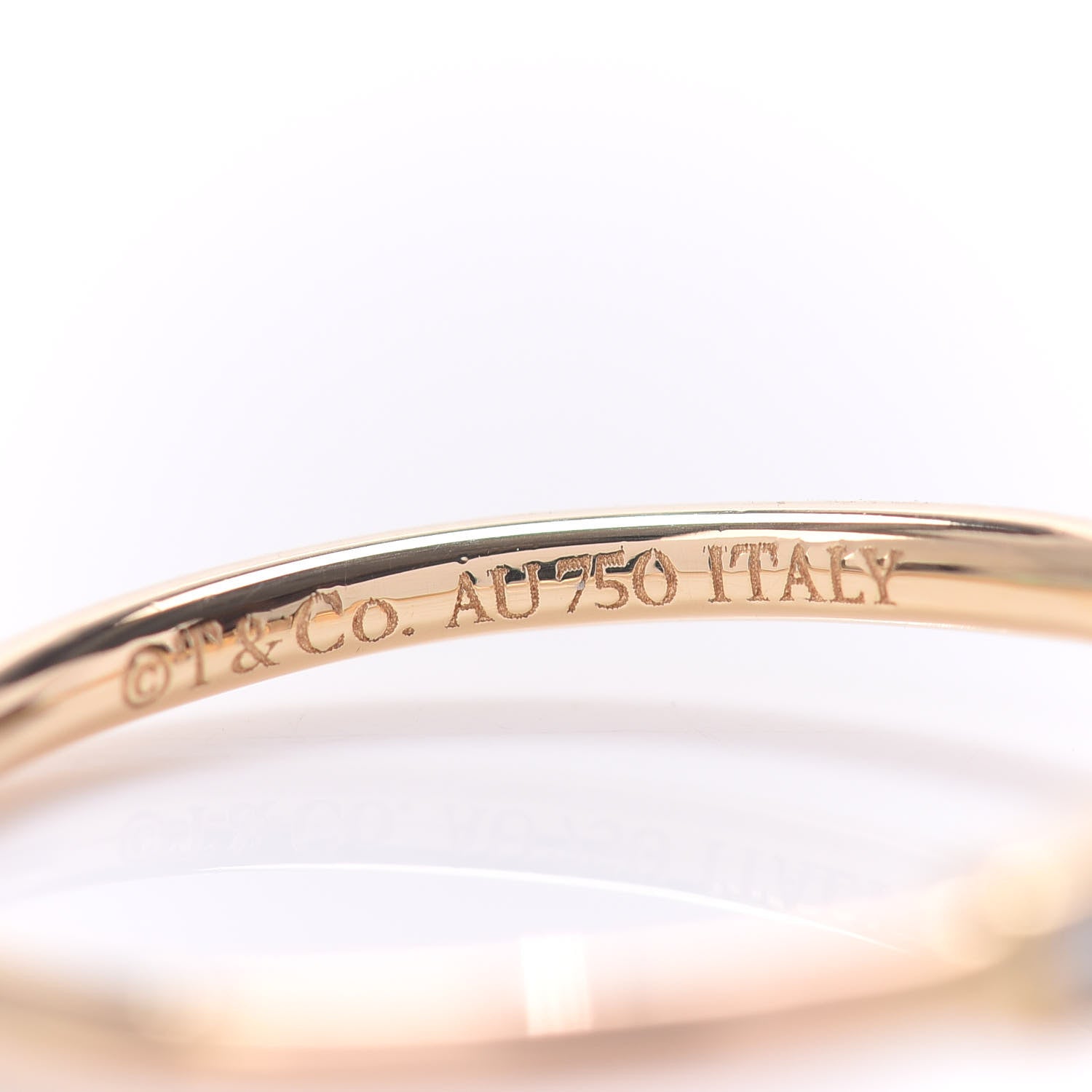 Tiffany 18K Yellow Gold Diamond T Wire Ring 53 6.5 5 of 6