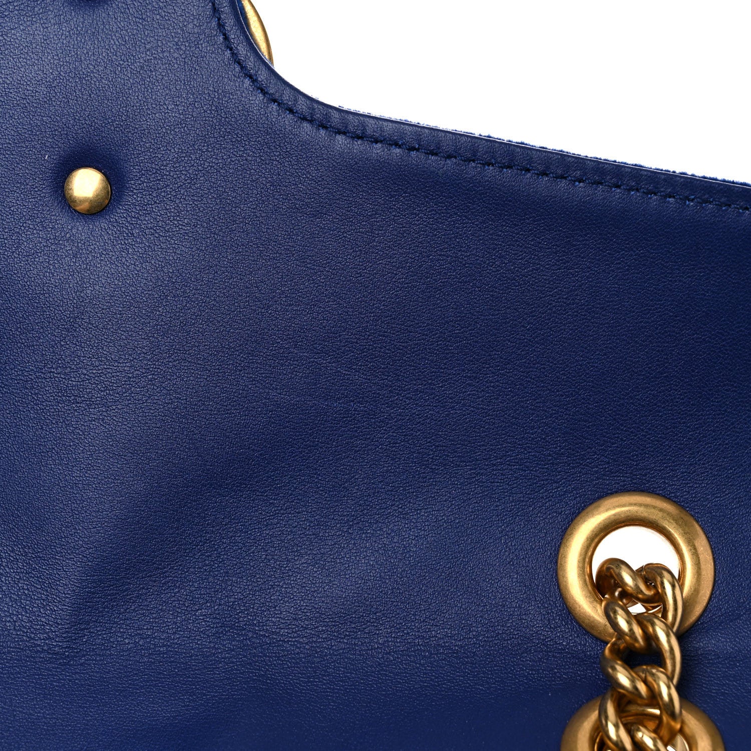 Gucci Velvet Matelasse Small GG Marmont Shoulder Bag Cobalt Blue 10 of 10