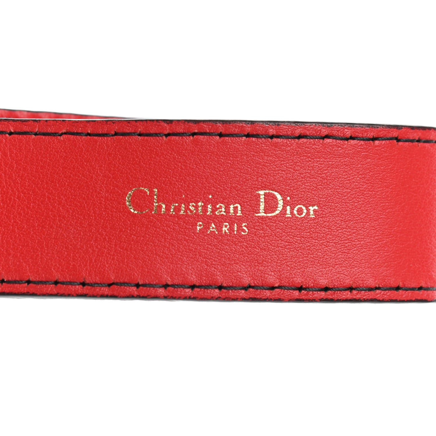 Christian Dior Calfskin D Fence Belt 90 Red 3 of 4