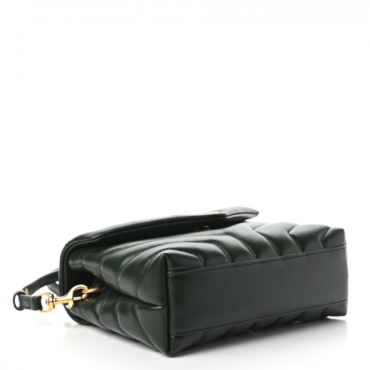 Calfskin Y Quilted Monogram Toy Loulou Crossbody Bag Deep Green