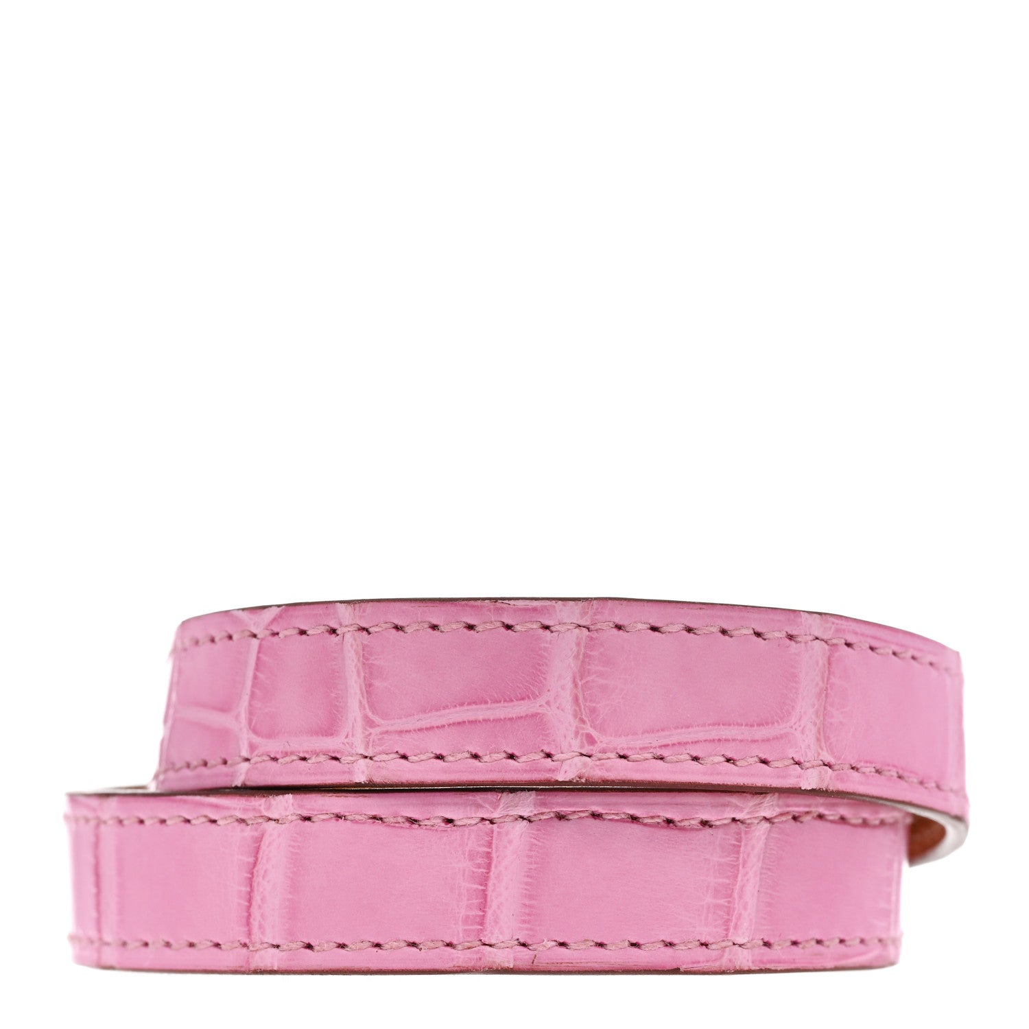 Hermes Matte Alligator Kelly Double Tour Bracelet T3 5P Pink 3 of 7