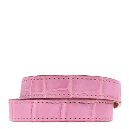 Hermes Matte Alligator Kelly Double Tour Bracelet T3 5P Pink 3 of 7