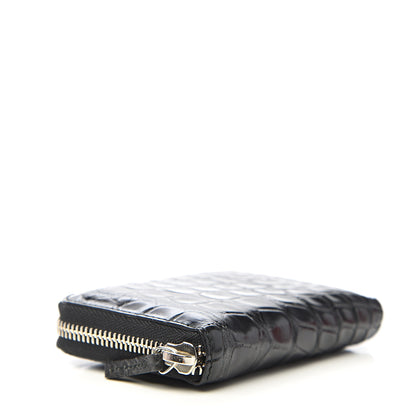 Gucci Crocodile Zip Around Card Case Black 3 of 6