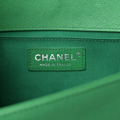 Chanel Caviar Quilted Medium Boy Flap Green 6 of 14