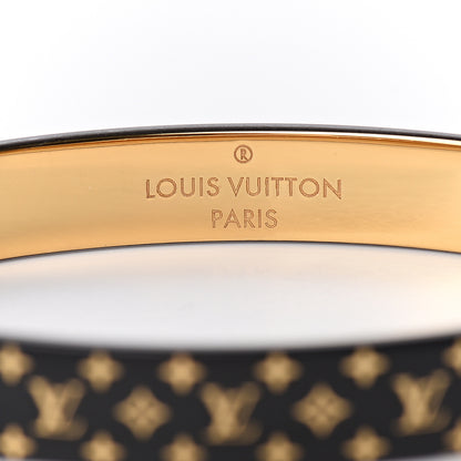 Louis Vuitton Monogram Nanogram Cuff M Black Gold 4 of 5
