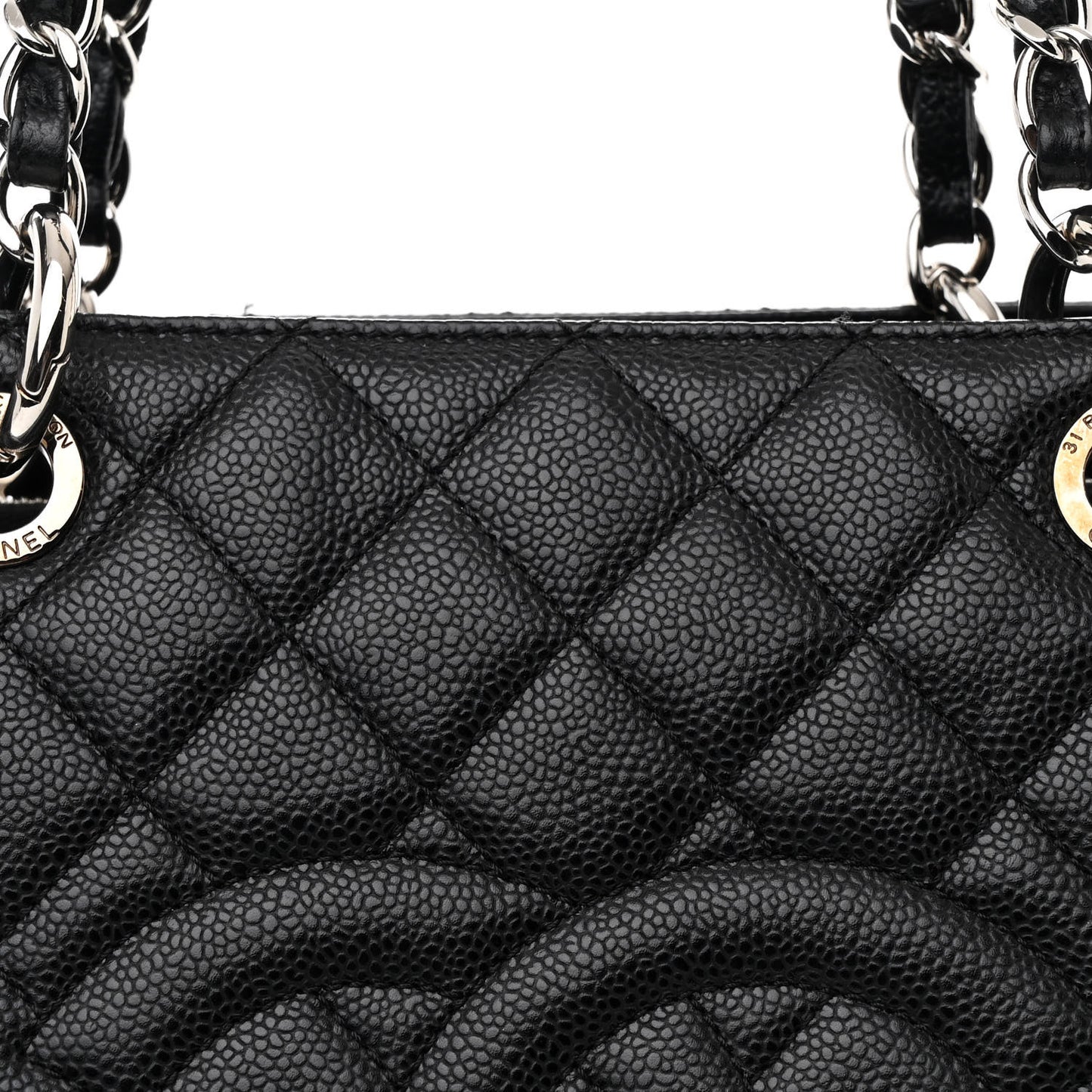 Caviar Quilted Grand Shopping Tote GST Black
