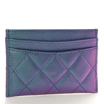 Chanel Iridescent Caviar Quilted Card Holder Dark Blue 3 of 9