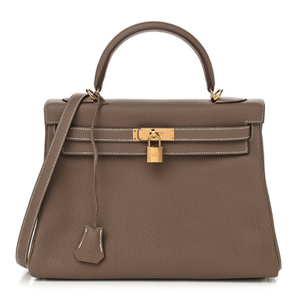 Hermes Togo Kelly Retourne 32 Etoupe 1 of 12
