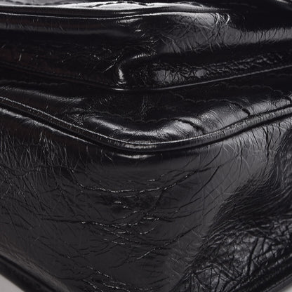 Saint Laurent Crinkled Calfskin Matelasse Monogram Medium Niki Chain Satchel Black 9 of 9