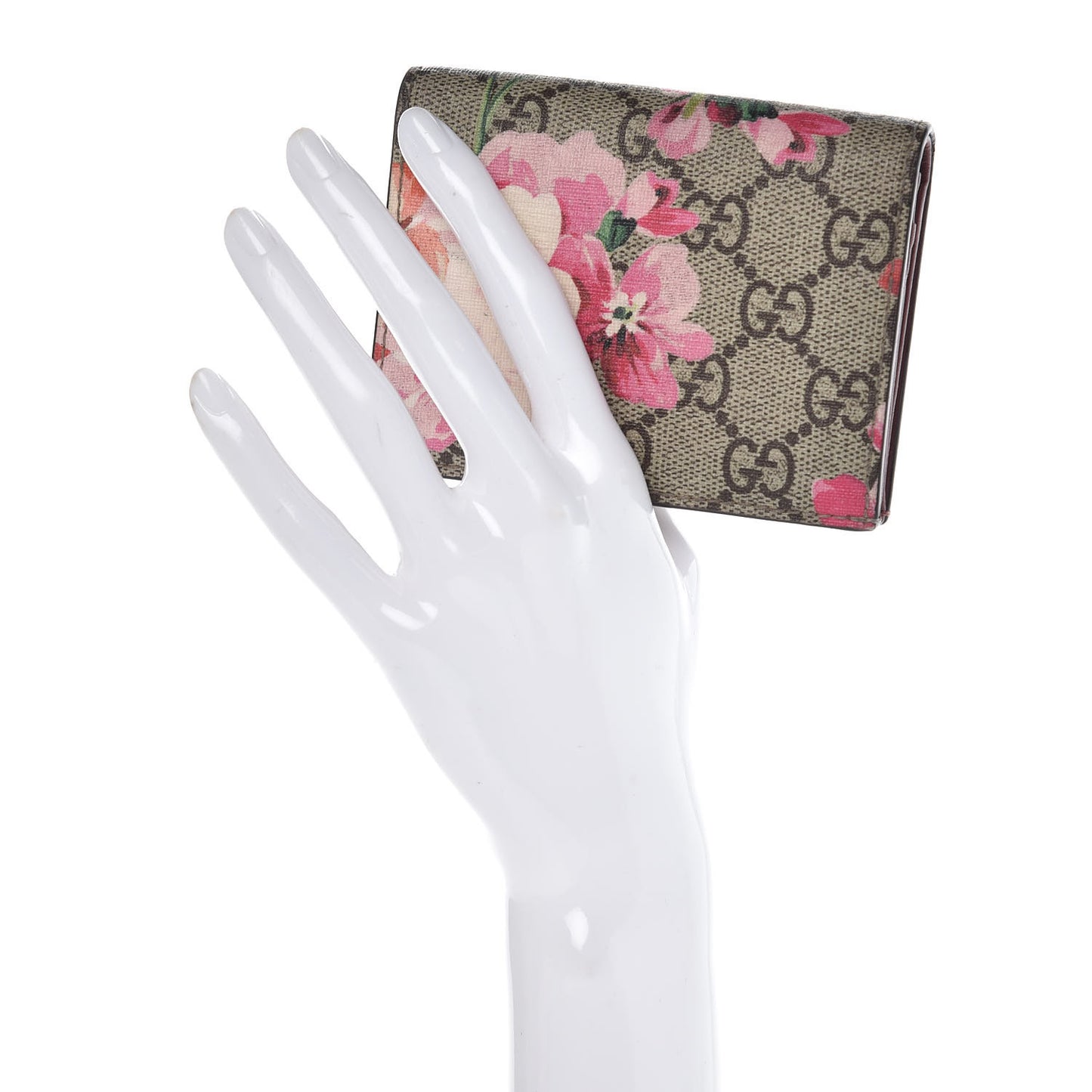 GG Supreme Monogram Blooms Card Case Beige Multicolor Dry Rose
