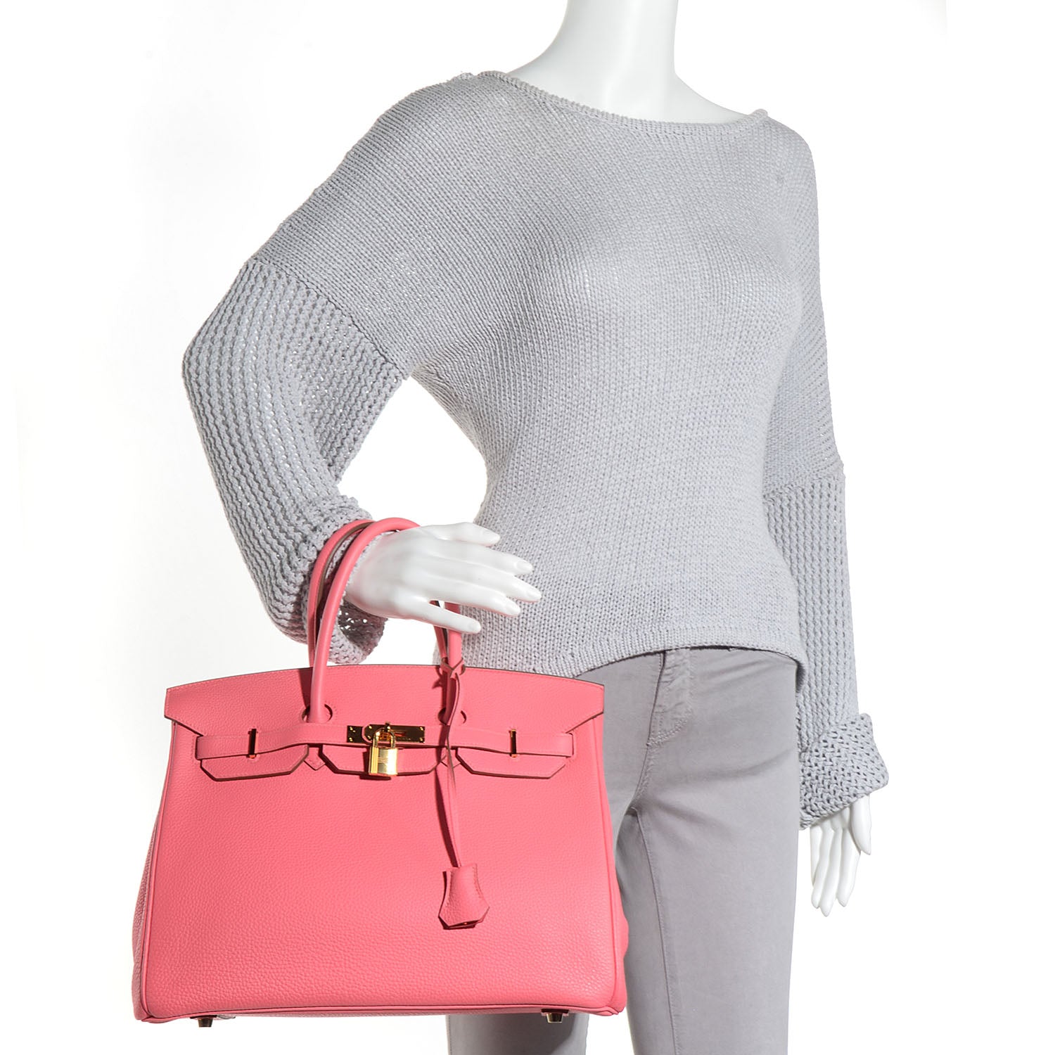 Hermes Togo Birkin 35 Rose Lipstick 2 of 22