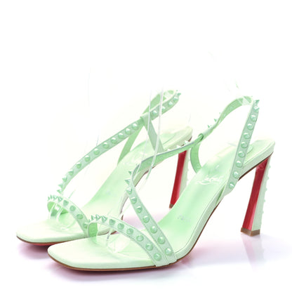 Christian Louboutin Suede Rosa Condorapik 85 Spike Sandals 38.5 Studio Green 3 of 8