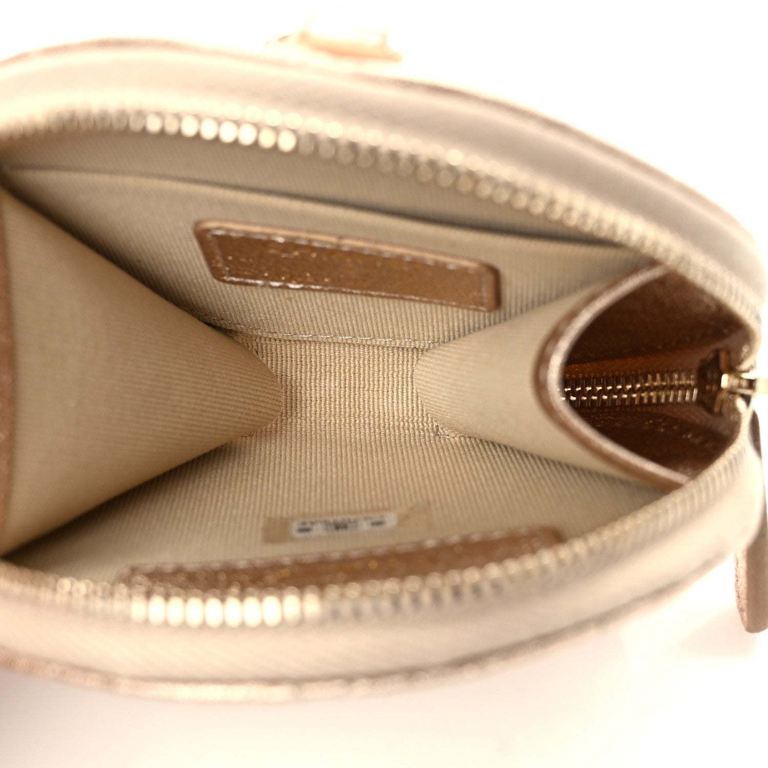Chanel Metallic Lambskin Quilted Round Clip On Coin Purse Airpods Case Gold 6 of 9