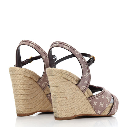 Louis Vuitton Monogram Idylle Majorca Espadrille Wedge Sandals 40 Sepia 4 of 22