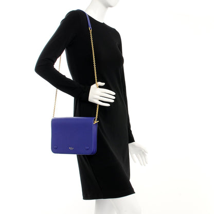 Mulberry Classic Grain Calfskin Small Clifton Flap Indigo 2 of 7