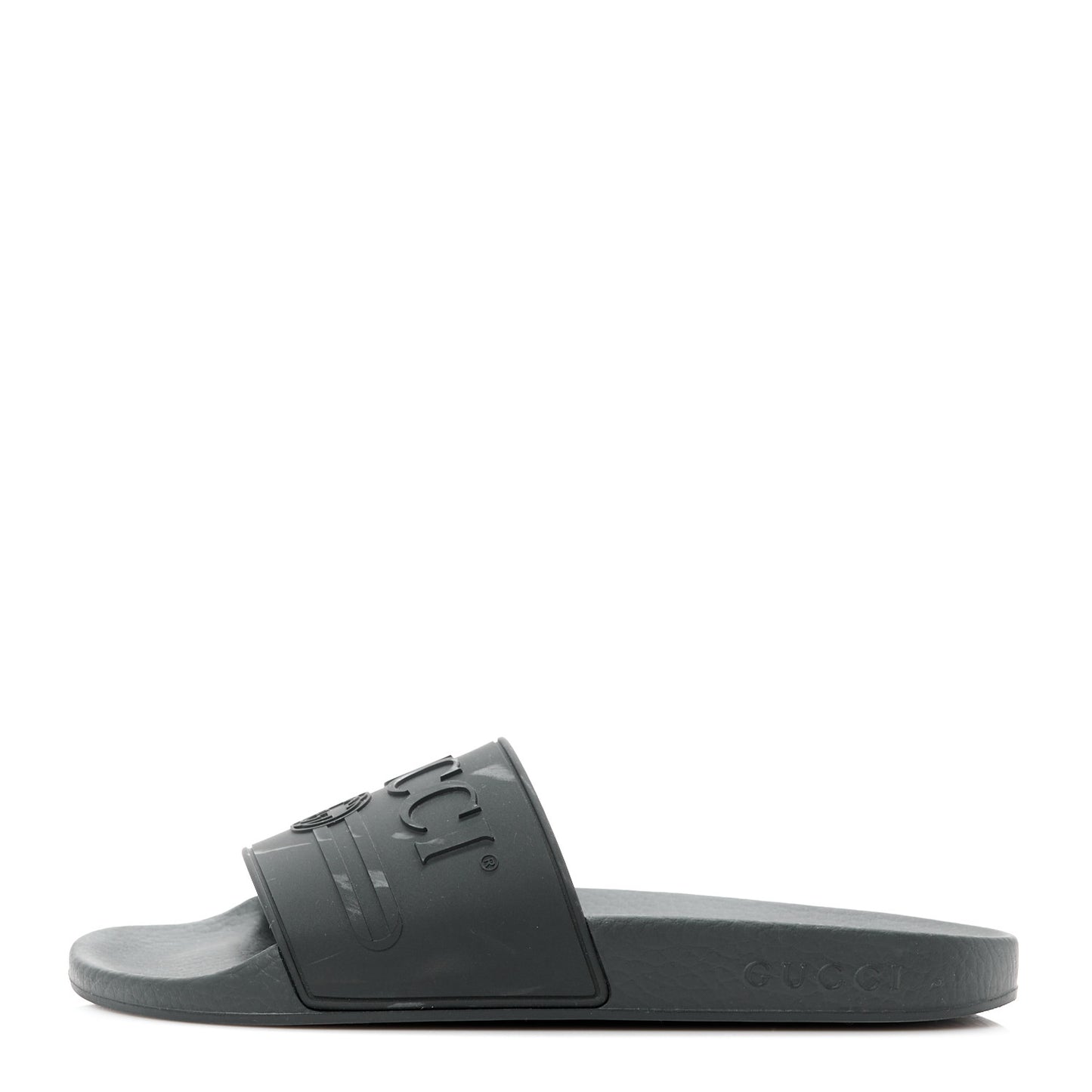 Rubber Womens Logo Slide Sandals 37 Black