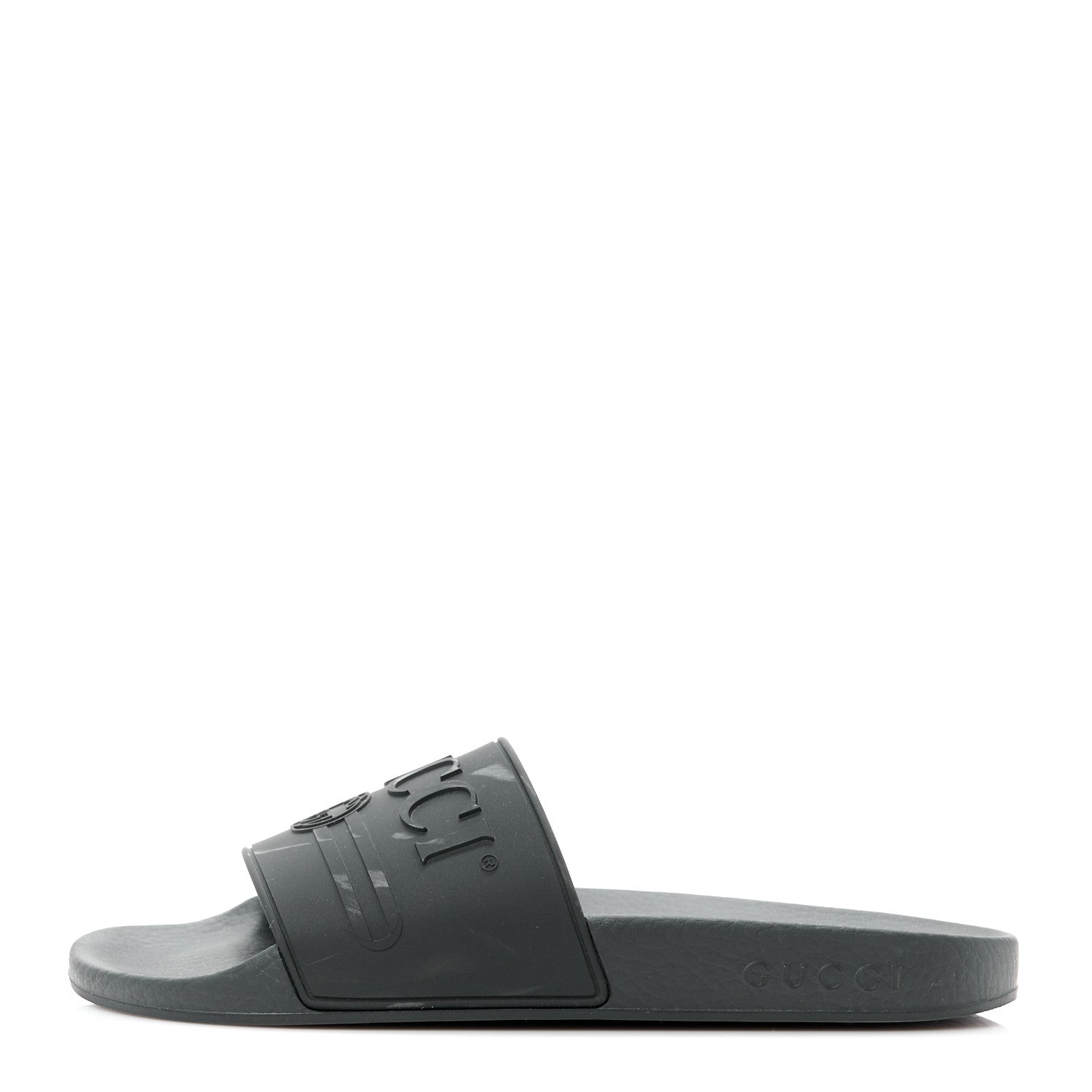 Gucci Rubber Womens Logo Slide Sandals 37 Black 1 of 10
