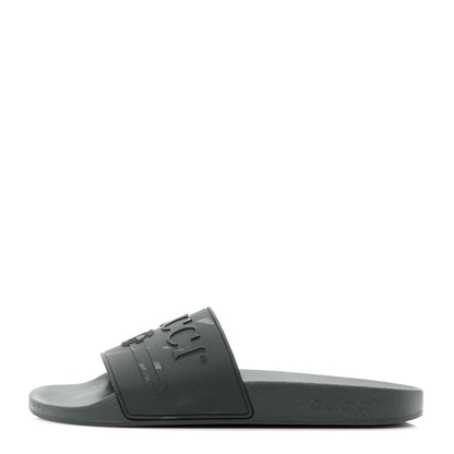 Gucci Rubber Womens Logo Slide Sandals 37 Black 1 of 10