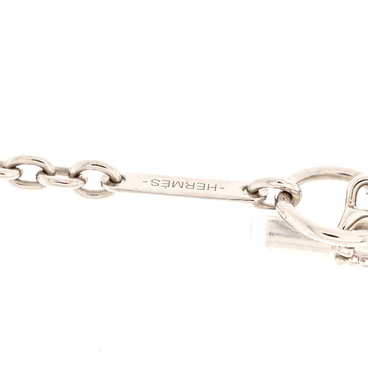 Hermes Lacquered Palladium Cavalier Necklace Black 4 of 4