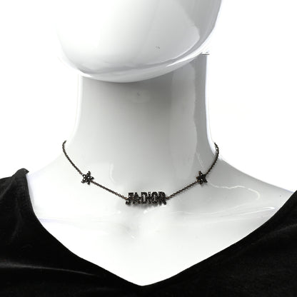 Christian Dior Metal Crystal J'Adior Choker Necklace Black 2 of 4