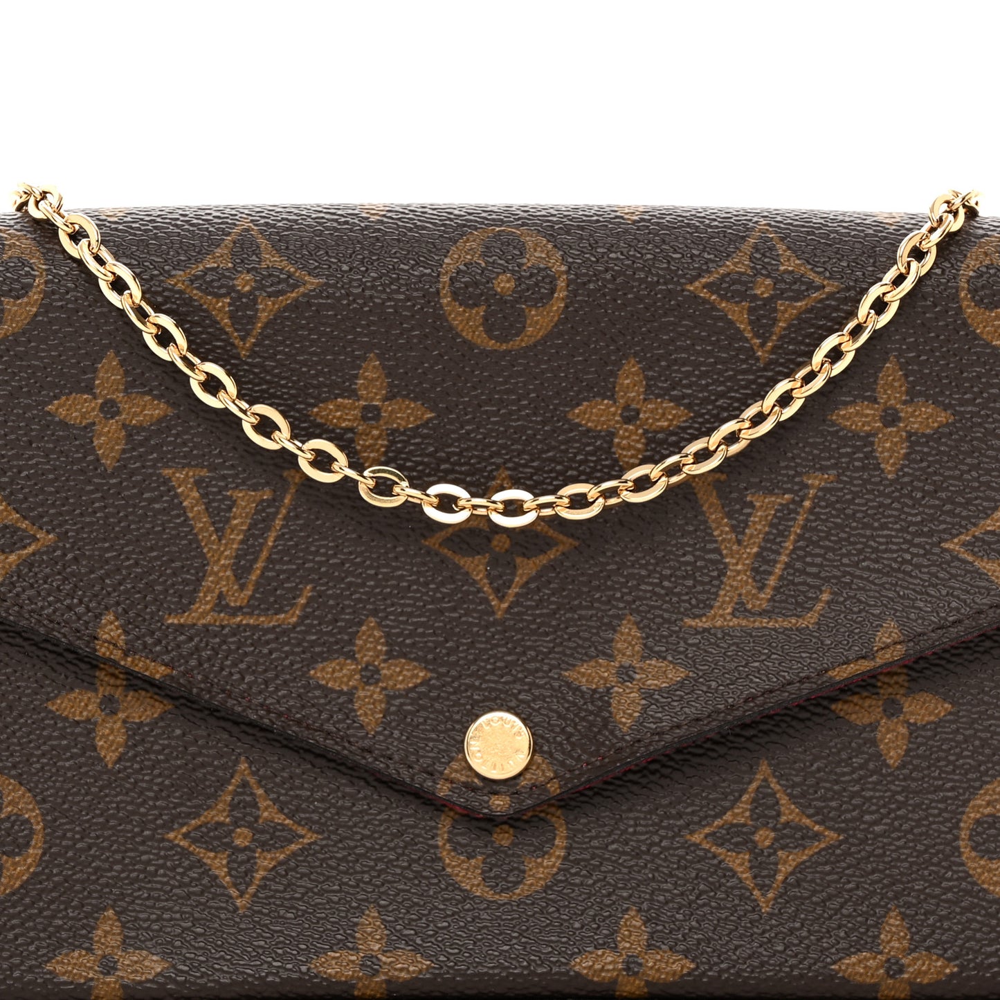 Monogram Pochette Felicie Chain Wallet Fuchsia