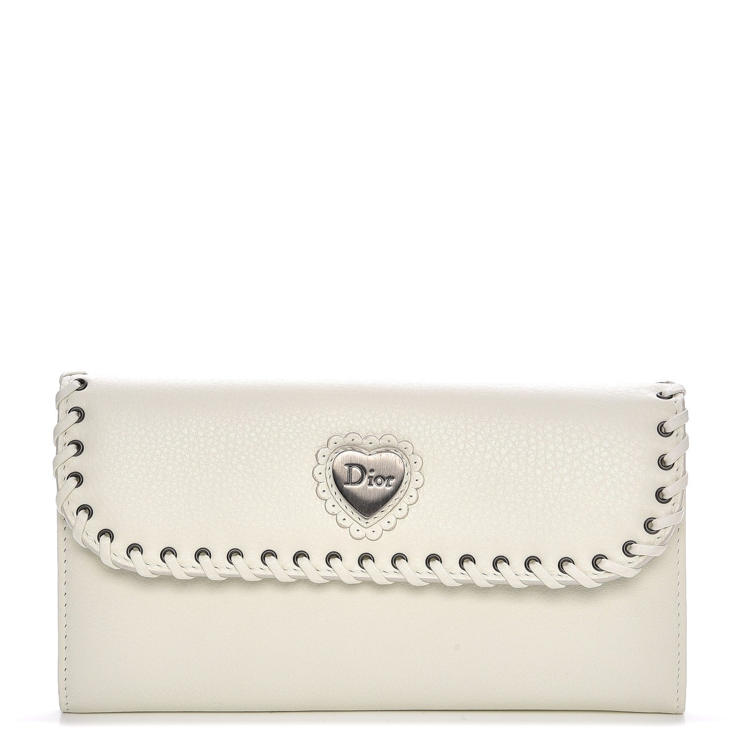 Christian Dior Calfskin Heart Wallet White 1 of 8