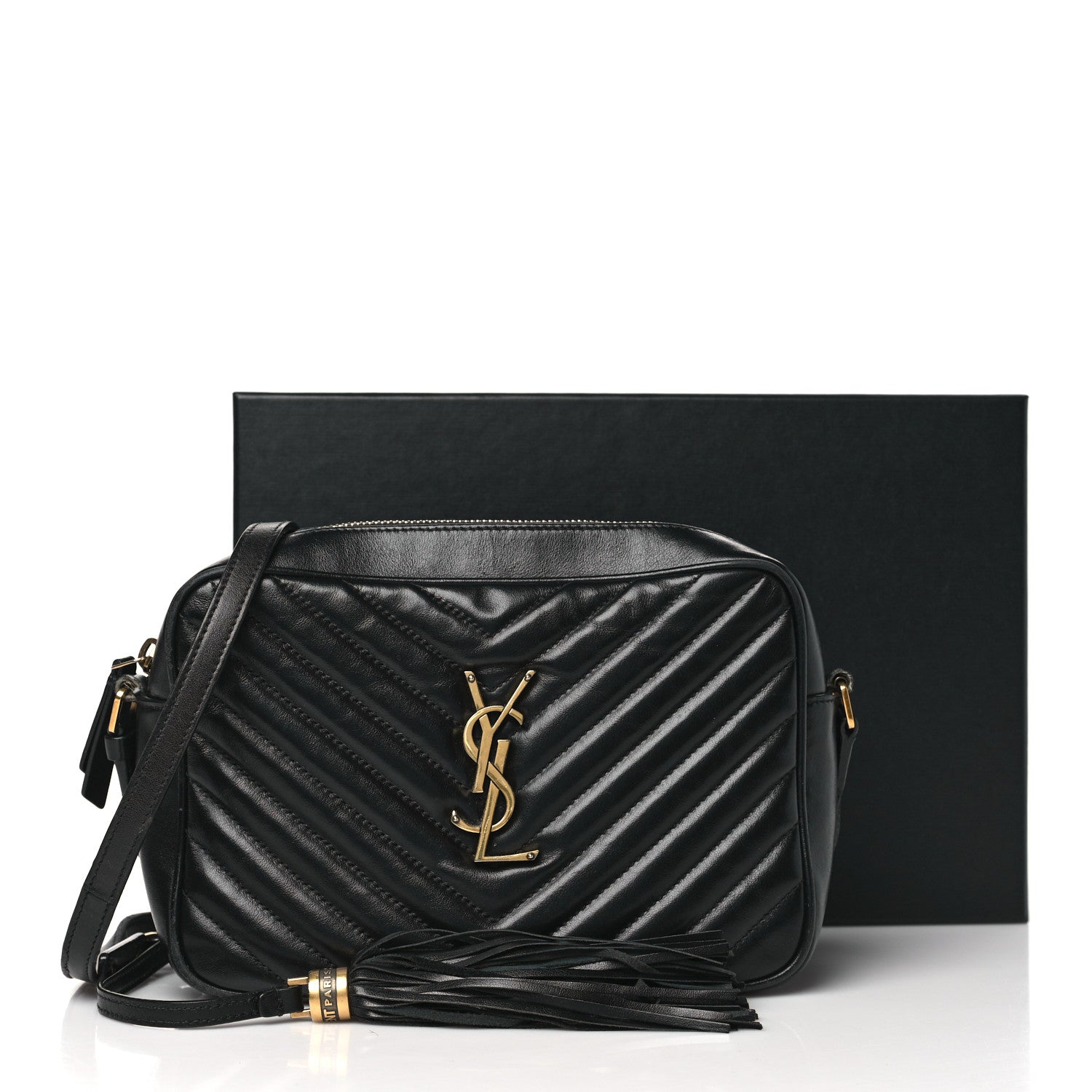 Saint Laurent Calfskin Matelasse Monogram Lou Camera Bag Black 13 of 13