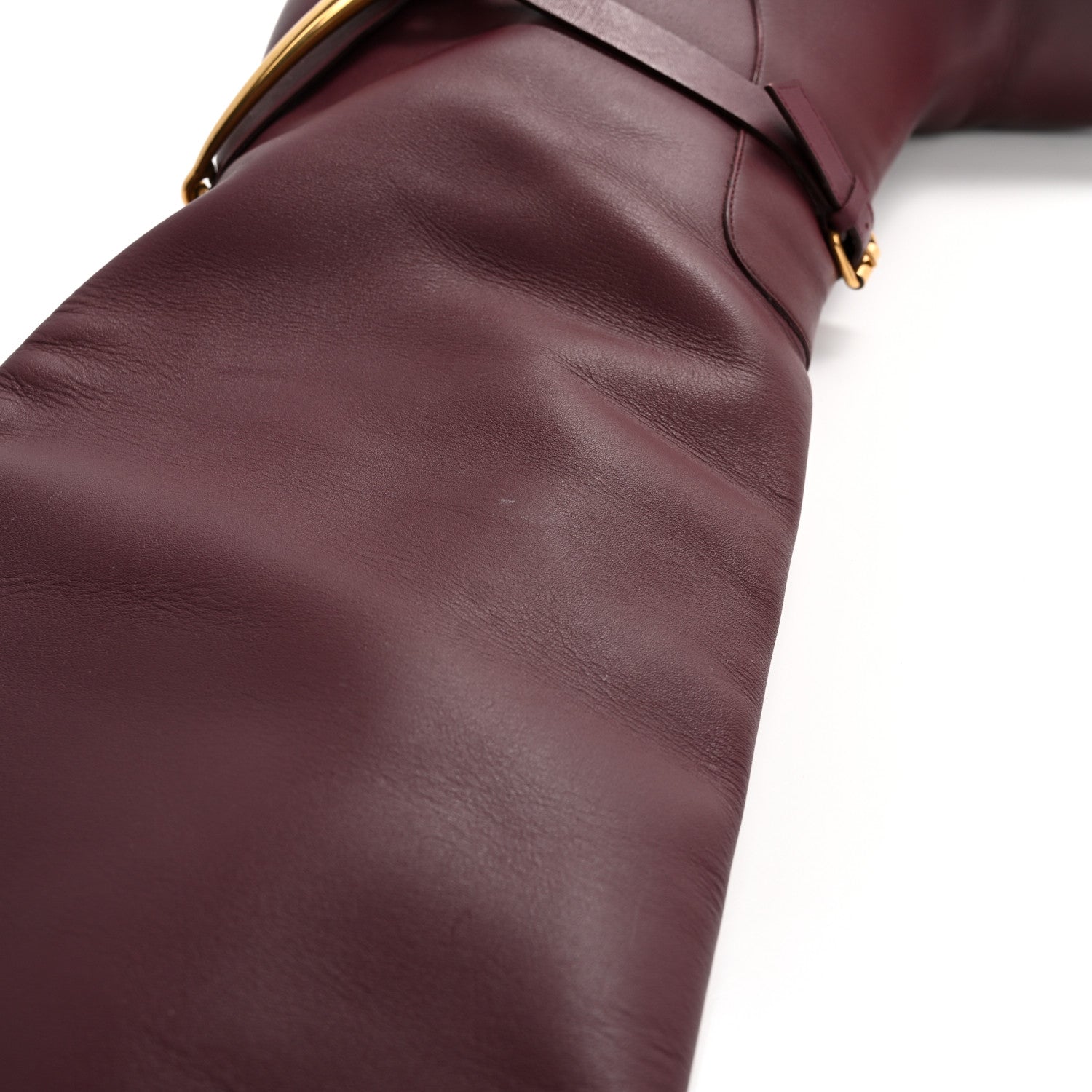 Gucci Calfskin Lifford Knee High Boots 40 Classic Burgundy 9 of 16
