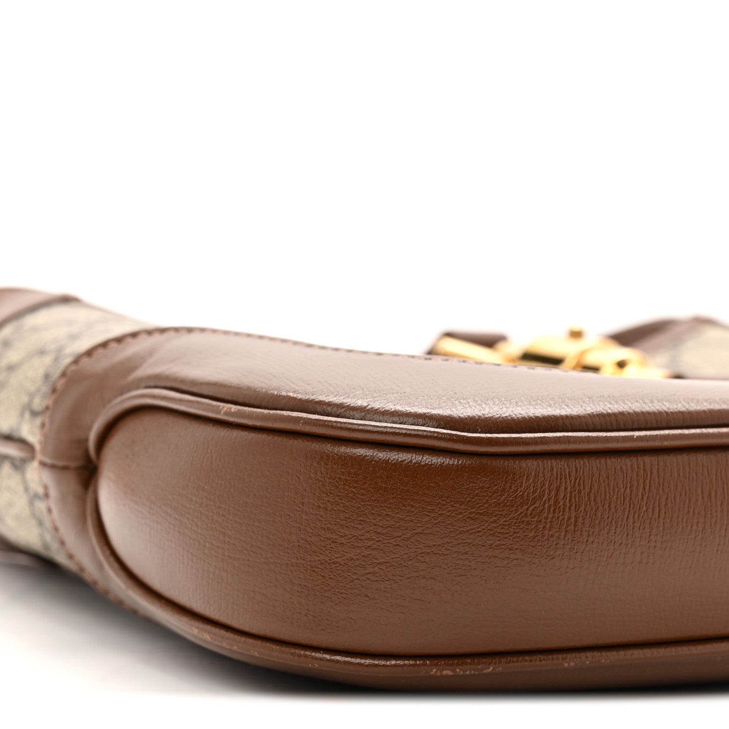 Gucci GG Supreme Monogram Azalea Calfskin Web Small Jackie 1961 Hobo Beige Ebony Brown Sugar 9 of 11