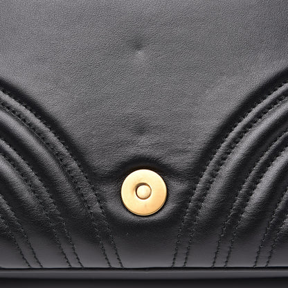 Gucci Calfskin Matelasse Sylvie Web Small GG Marmont Top Handle Shoulder Bag Black 13 of 13