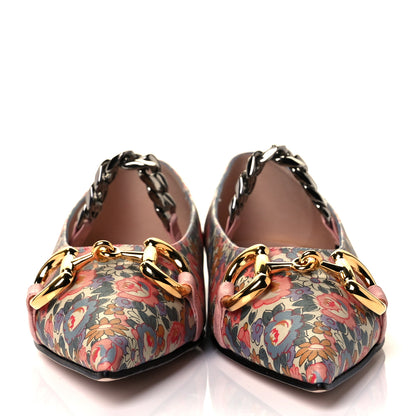 Gucci X LIBERTY OF LONDON Nappa Infinity Abbey Deva Horsebit Chain Embellished Flats 36.5 Perfect Pink Ivory 2 of 9