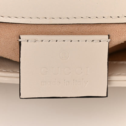 Gucci Calfskin Matelasse Super Mini GG Marmont Shoulder Bag White 6 of 11