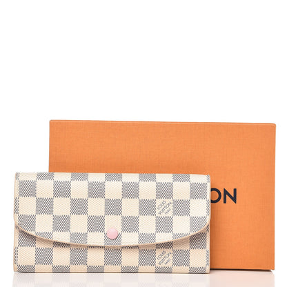 Louis Vuitton Damier Azur Emilie Wallet Rose Ballerine 7 of 7