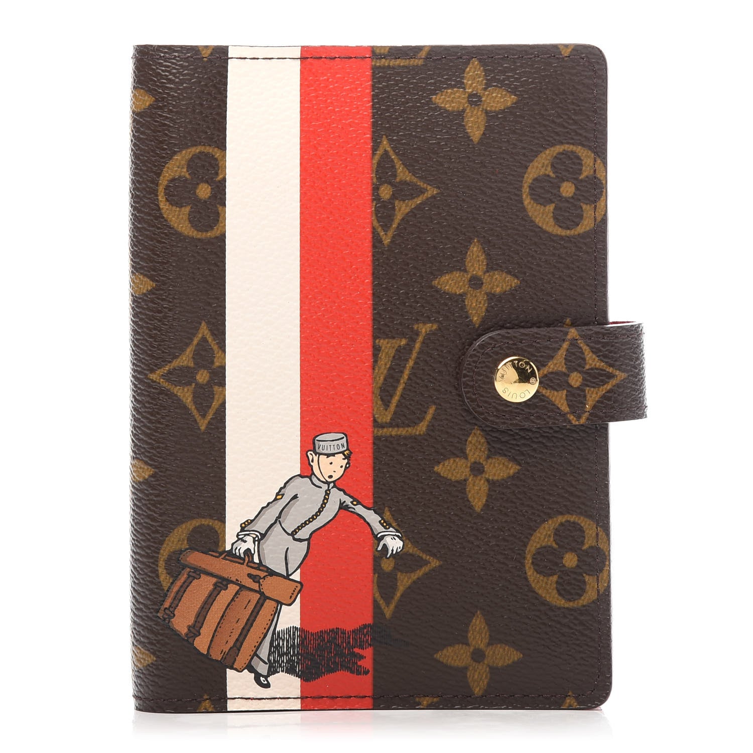 Louis Vuitton Monogram Groom Small Ring Agenda Cover Red 1 of 7