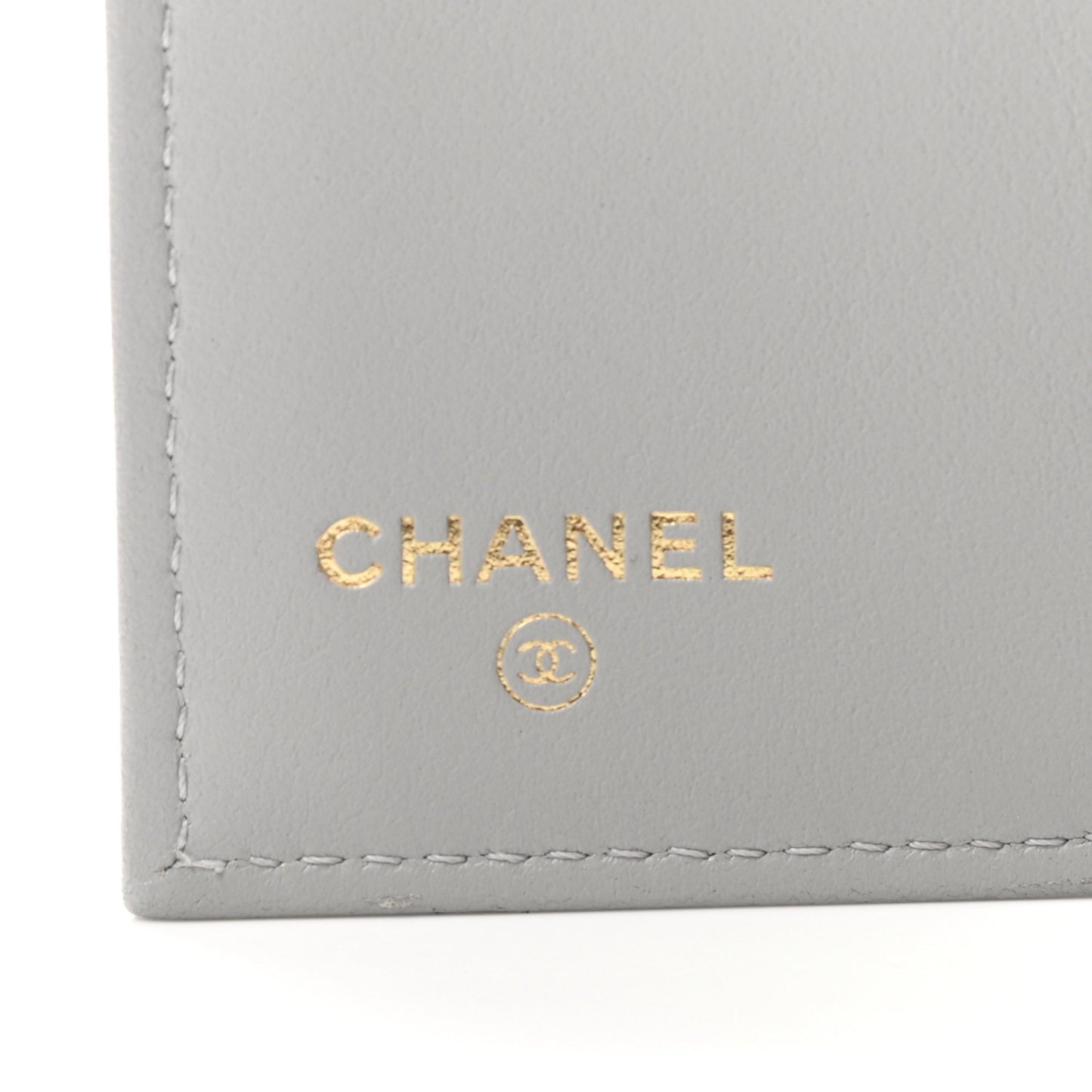 Caviar Quilted Compact Boy Flap Wallet Grey